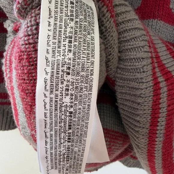 Disneyland Spirit Jersey Gray and Red Knit Zip-Up Sweater